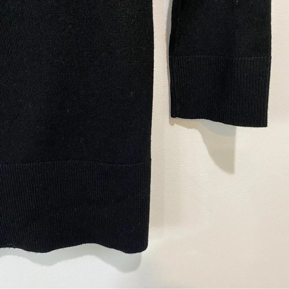 WHBM Lace Keyhole Neck and Ribbed Black Fitted 3/4 Sleeve Sweater Size S - Picture 14 of 15